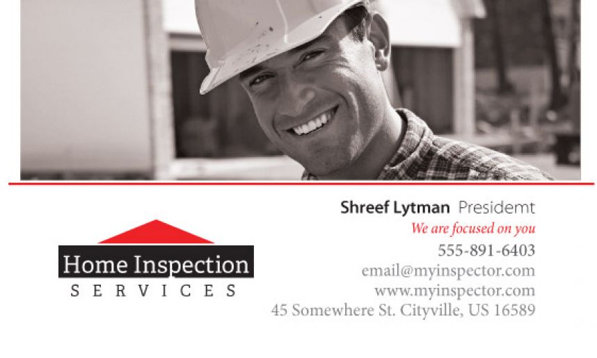Building Inspection Services Business Card Design Layout
